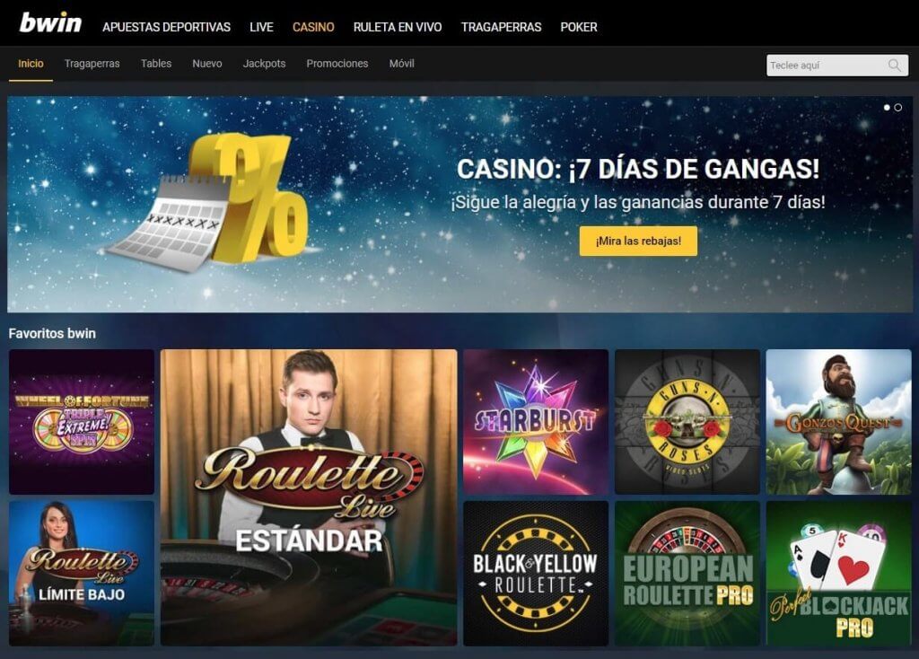 Bwin homepage