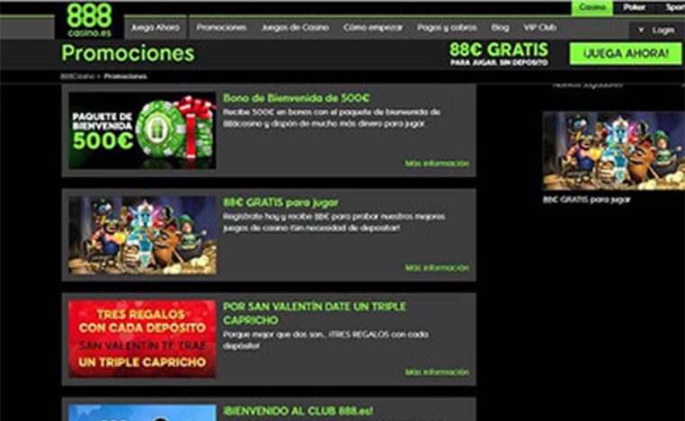 888 casino promociones