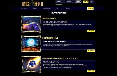 Times Square Casino promociones