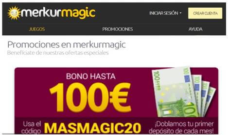 Merkurmagic bono hasta por 100 euros por depósitos