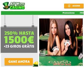 En Allwins casino gane hasta 1500 euros por primer depósito