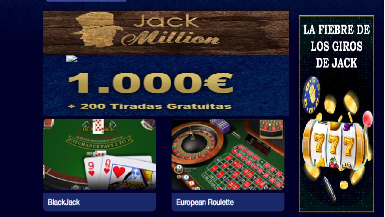 20 giros gratis los lunes en Casino Jack Million